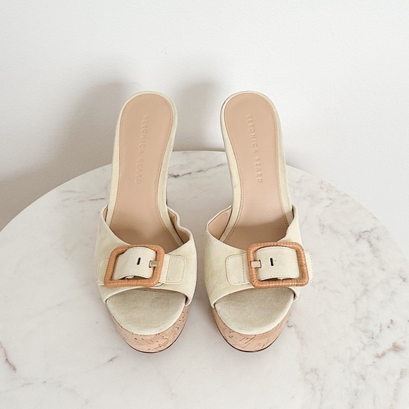 Veronica Beard NEW Donata Suede Wedge Sandals Size 8.5 - Picture 5 of 10